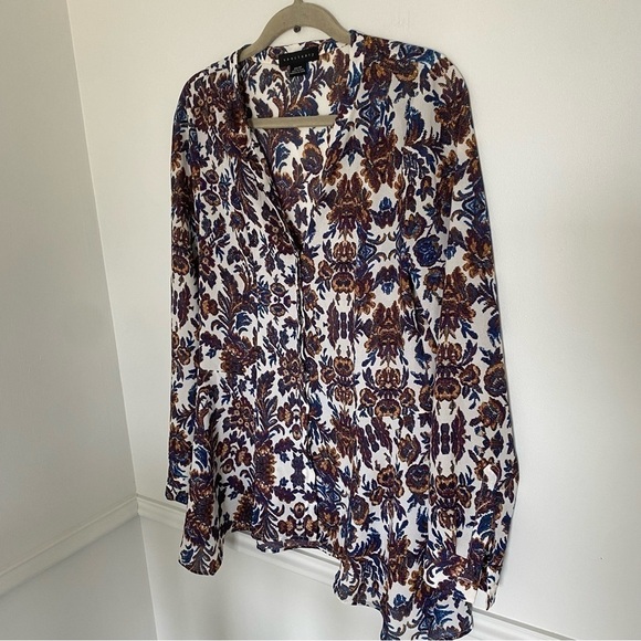 ANTHROPOLOGIE Sanctuary Paisley Print 90s Style Button Up Long Sleeve Blouse XS - Picture 3 of 8
